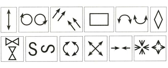 Figures for performing gymnastic vision restoration with hyperopia